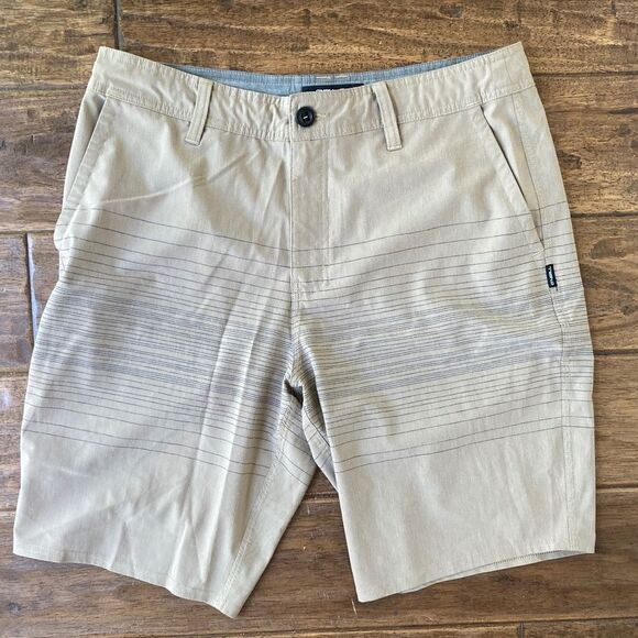 O'Neill Hybrid Swim Shorts Men 33 BUNDLE of Two Khaki Tan Drawstring 10in Inseam - Picture 2 of 16